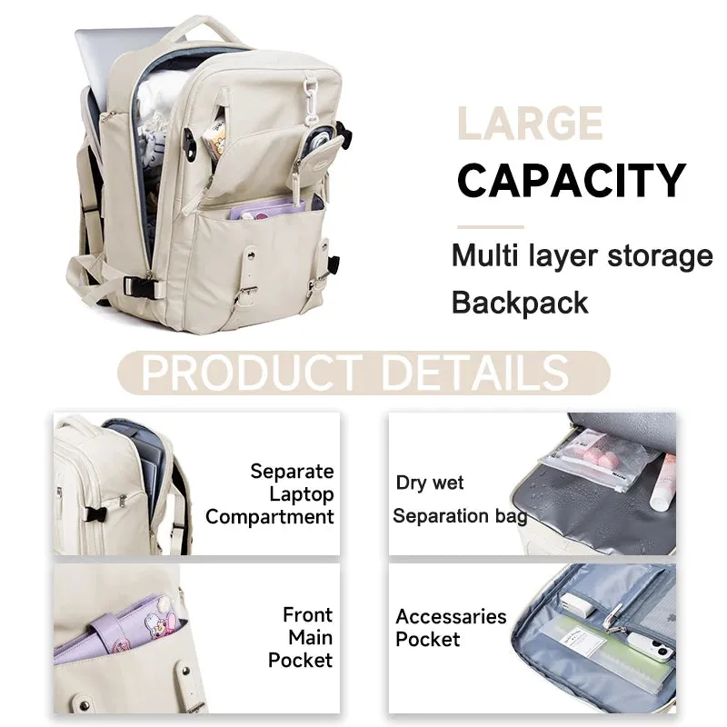 Women's 15.6" Laptop Versatile Waterproof Multiple Compartments | Travel Business School Carry-on Backpack