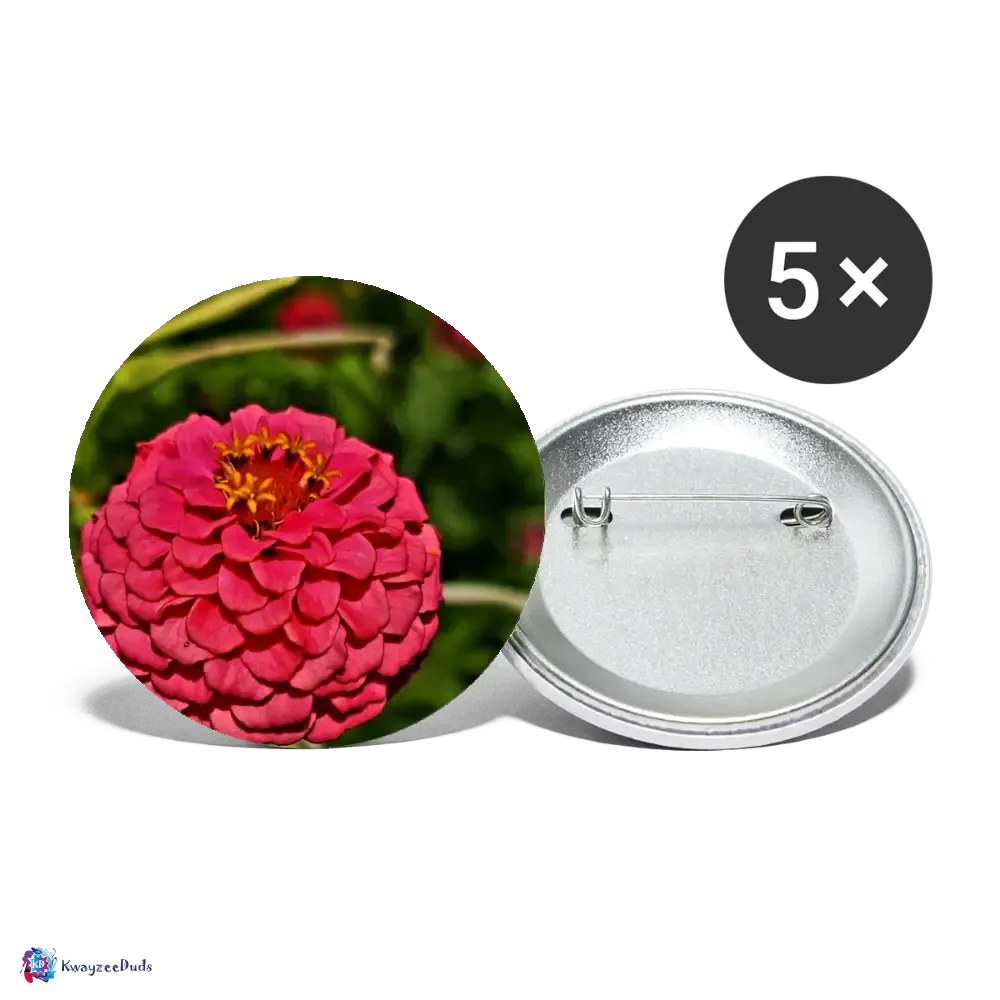 Zinnia Globe Giverny Buttons small 1'' (5-pack)