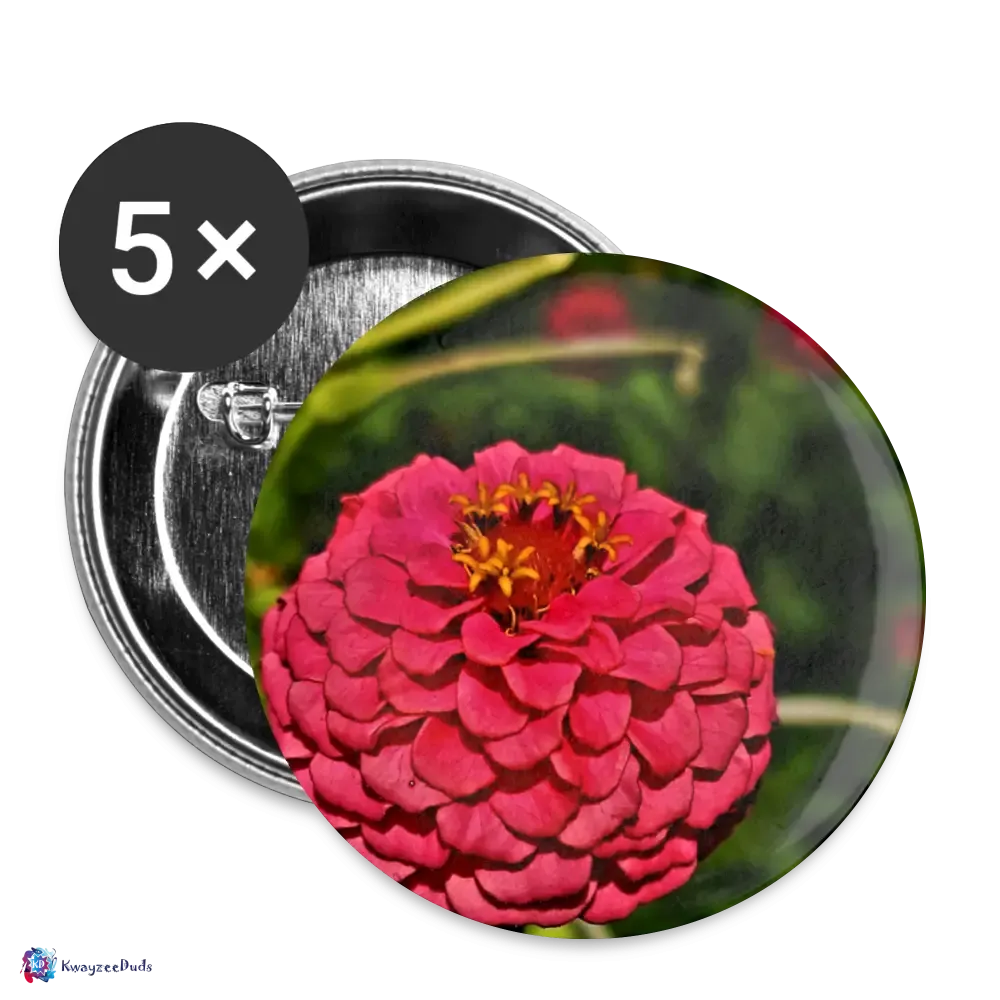 Zinnia Globe Giverny Buttons small 1'' (5-pack)